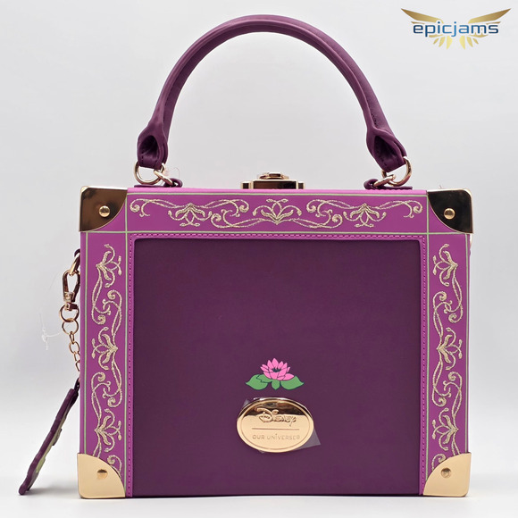 Disney The Princess and The Frog Tiana's Palace Trunk Purple Crossbody Bag Purse - Picture 4 of 5